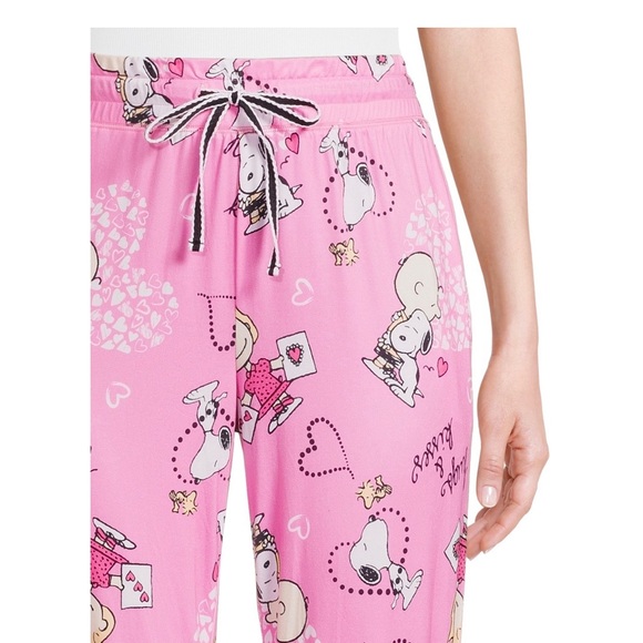 🆕 Peanuts Sleep Jogger Snoopy Love PJ Pants, X-Small - Picture 5 of 7